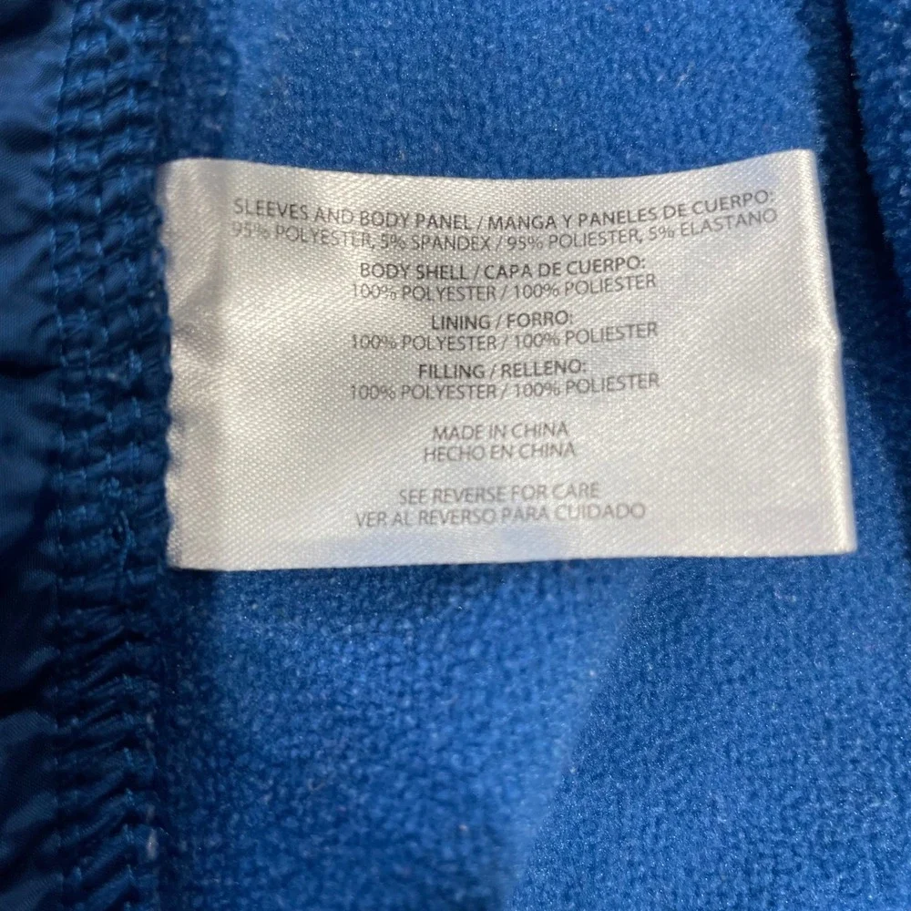 Orvis Mens Blue‎ Hybrid Quilted Puffer Fleece Full Zip Jacket Medium Outdoor
